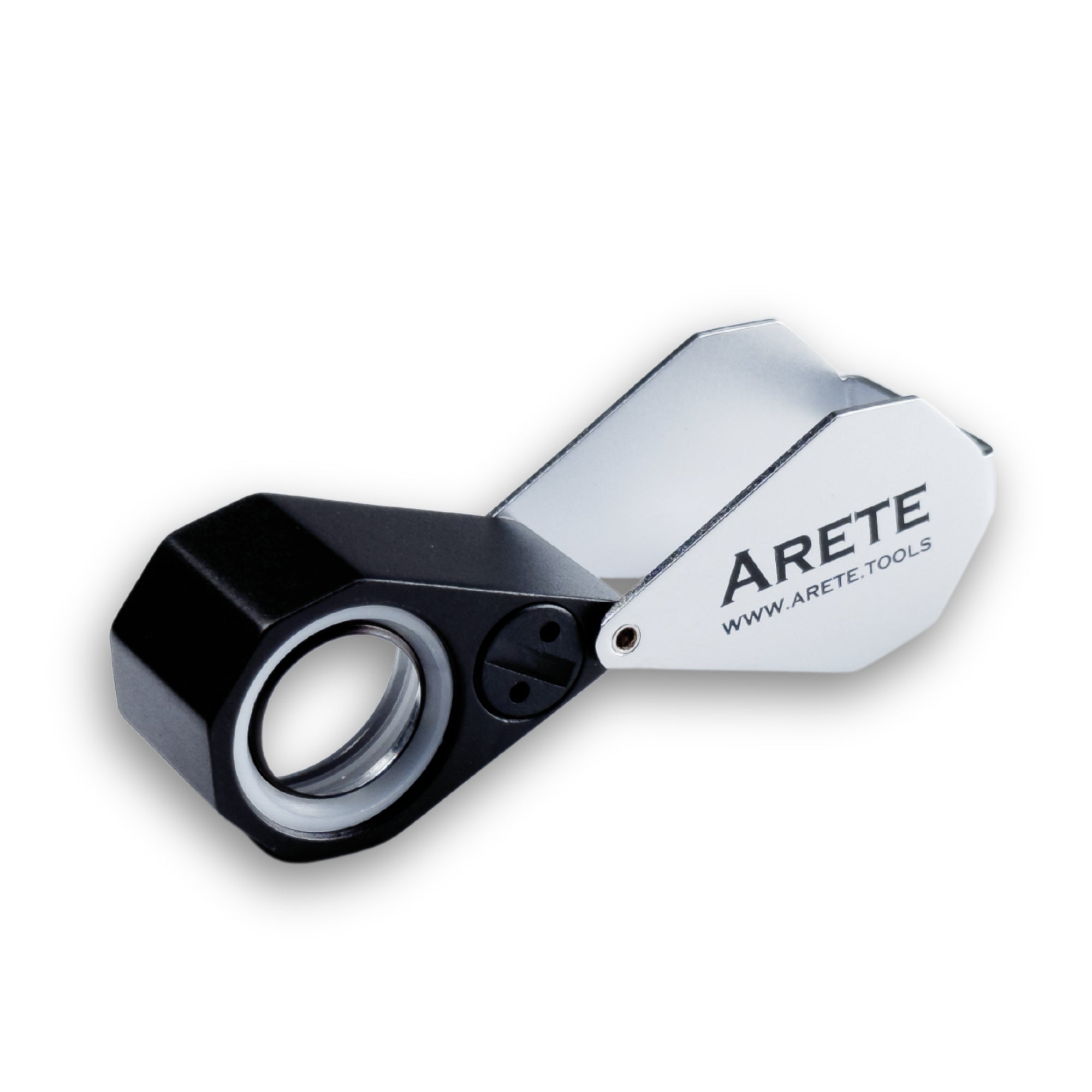 Кишенькова лупа Arete 10x - 21 мм зі світлодіодним підсвічуванням на батарейках