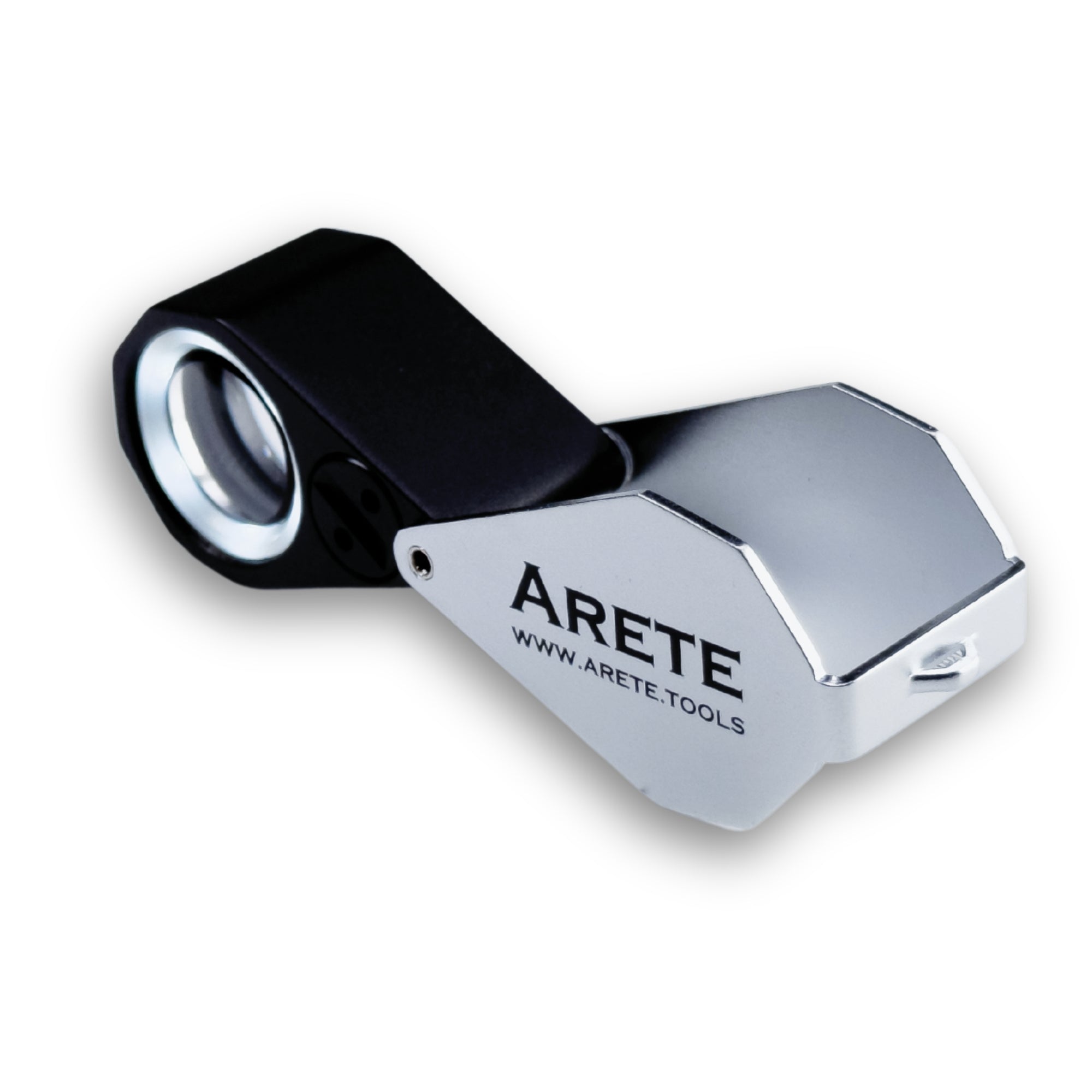 Кишенькова лупа Arete 10x - 21 мм зі світлодіодним підсвічуванням на батарейках