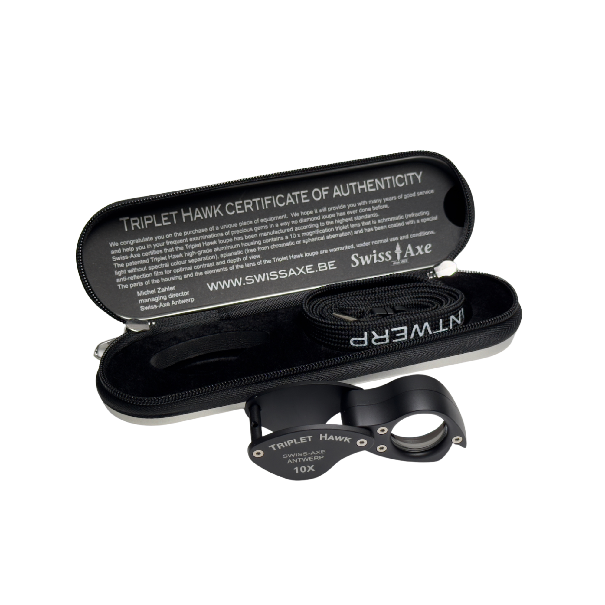 Swiss Axe Triplet Hawk - a premium 10x loupe with Achromat Aplanat Correction