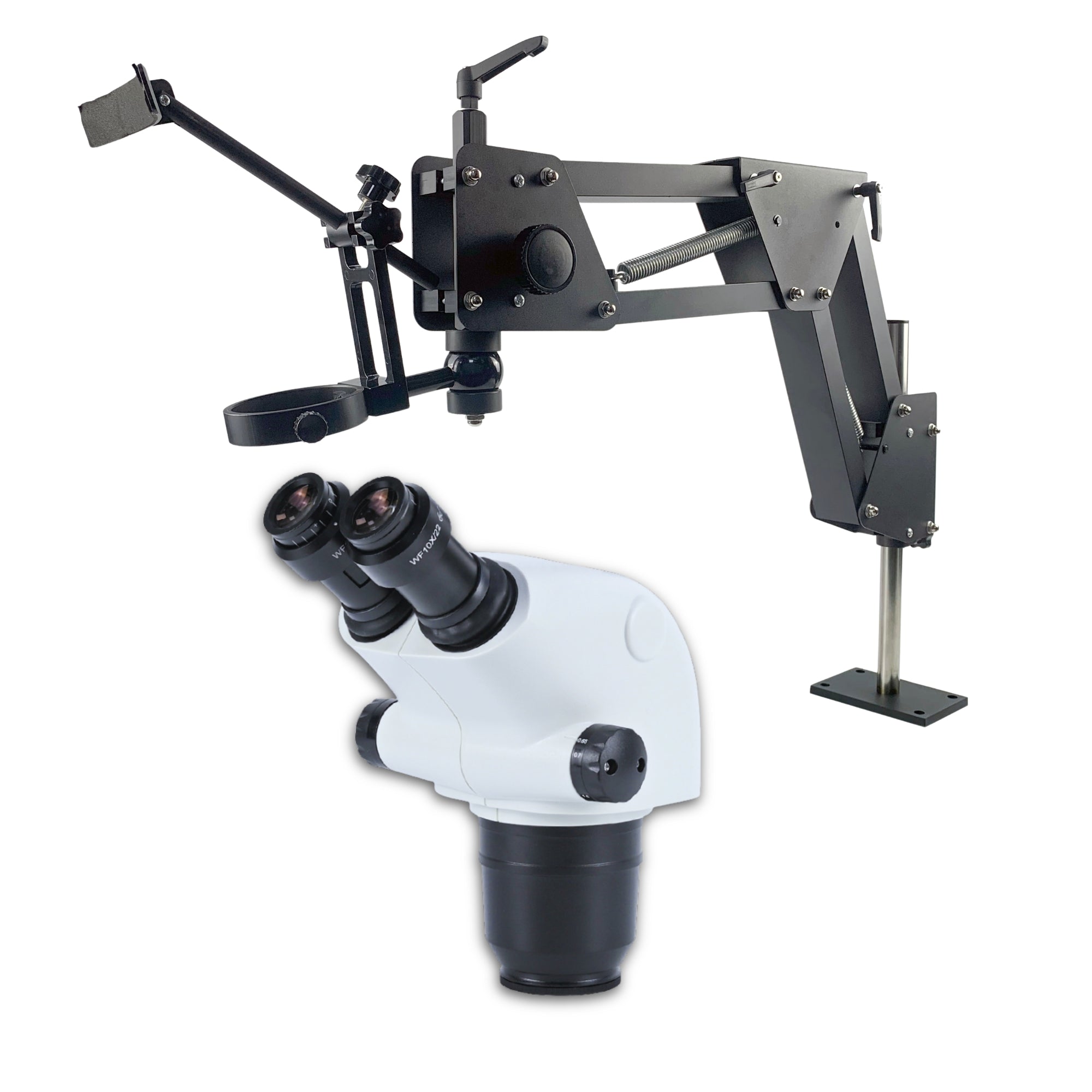 Setter's microscope set with a stand with a stand intended for fixed mounting on a goldsmith's or phaser's table