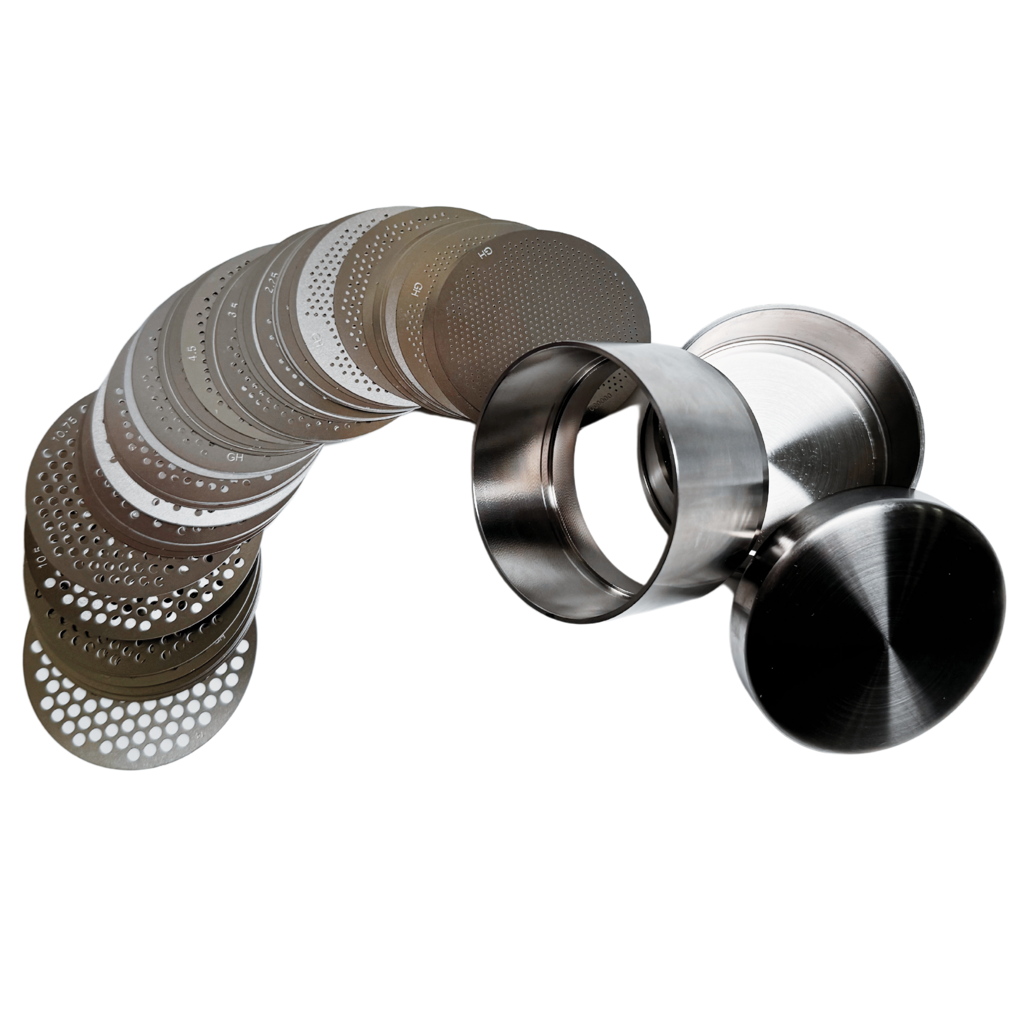 Πλήρες σετ 59 τεμαχίων διαμαντένιων κόσκινων - διαμέτρου κόσκινου 6,5 cm