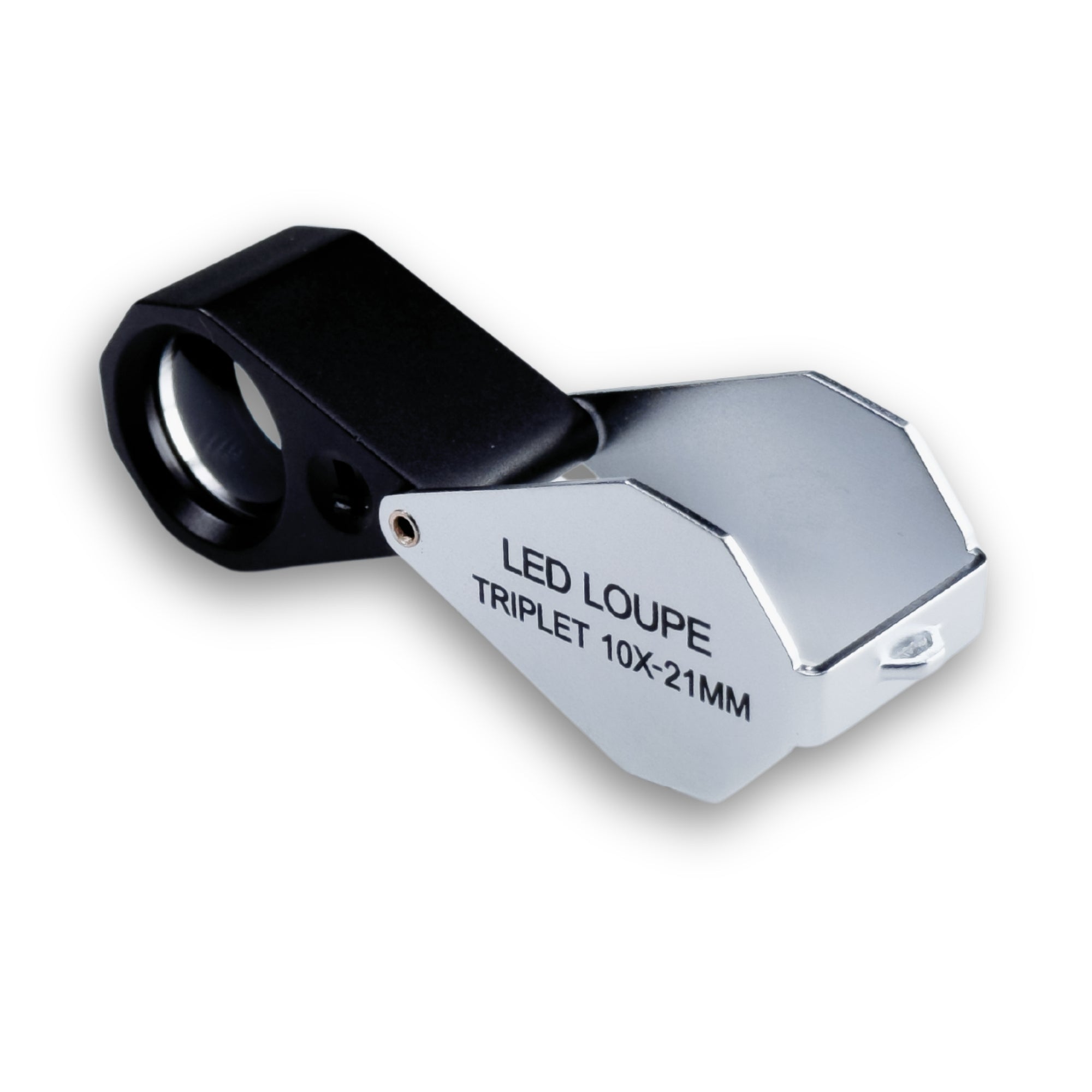 Taschenlupe Arete 10x - 21mm mit LED-Licht auf Batterien