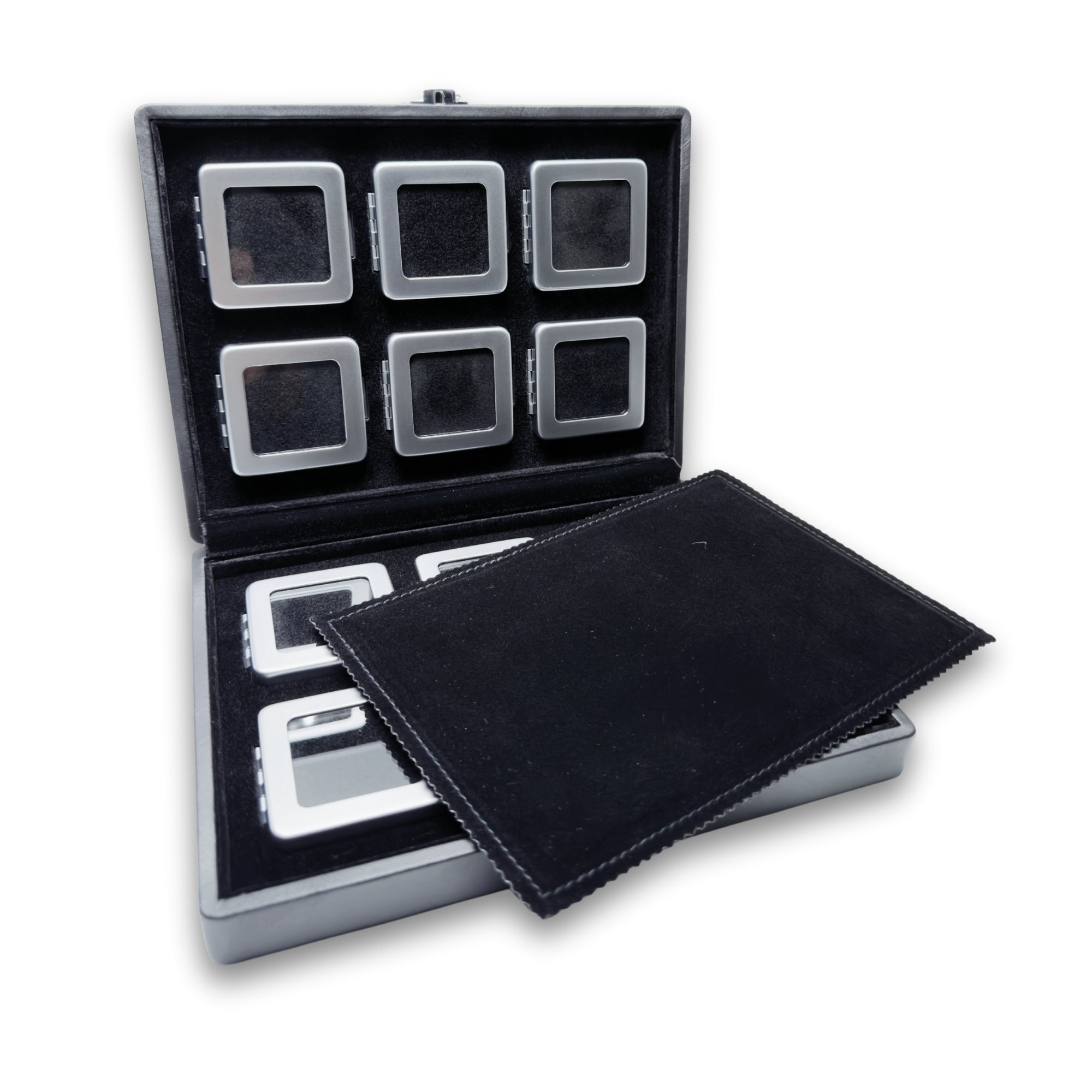 Луксозен комплект от 12 кутии за скъпоценни камъни в елегантна презентационна кутия
