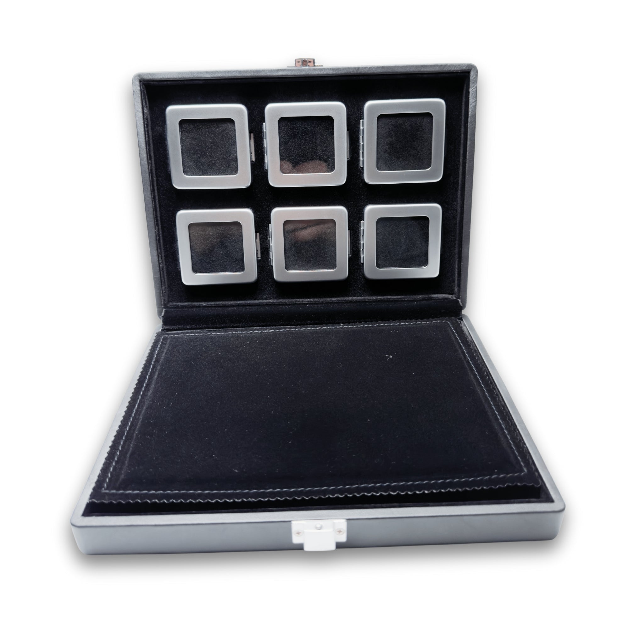 Luxury set of 12 boxes for precious stones in an elegant presentation case