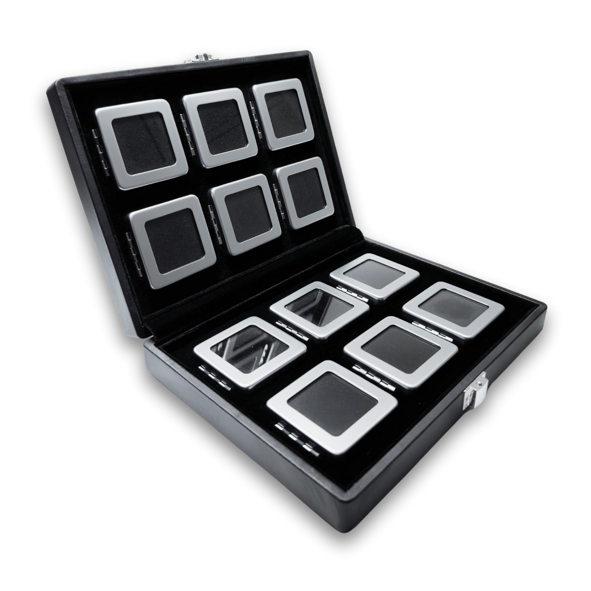 Luxus készlet 12 doboz drágakövek számára elegáns bemutató tokban