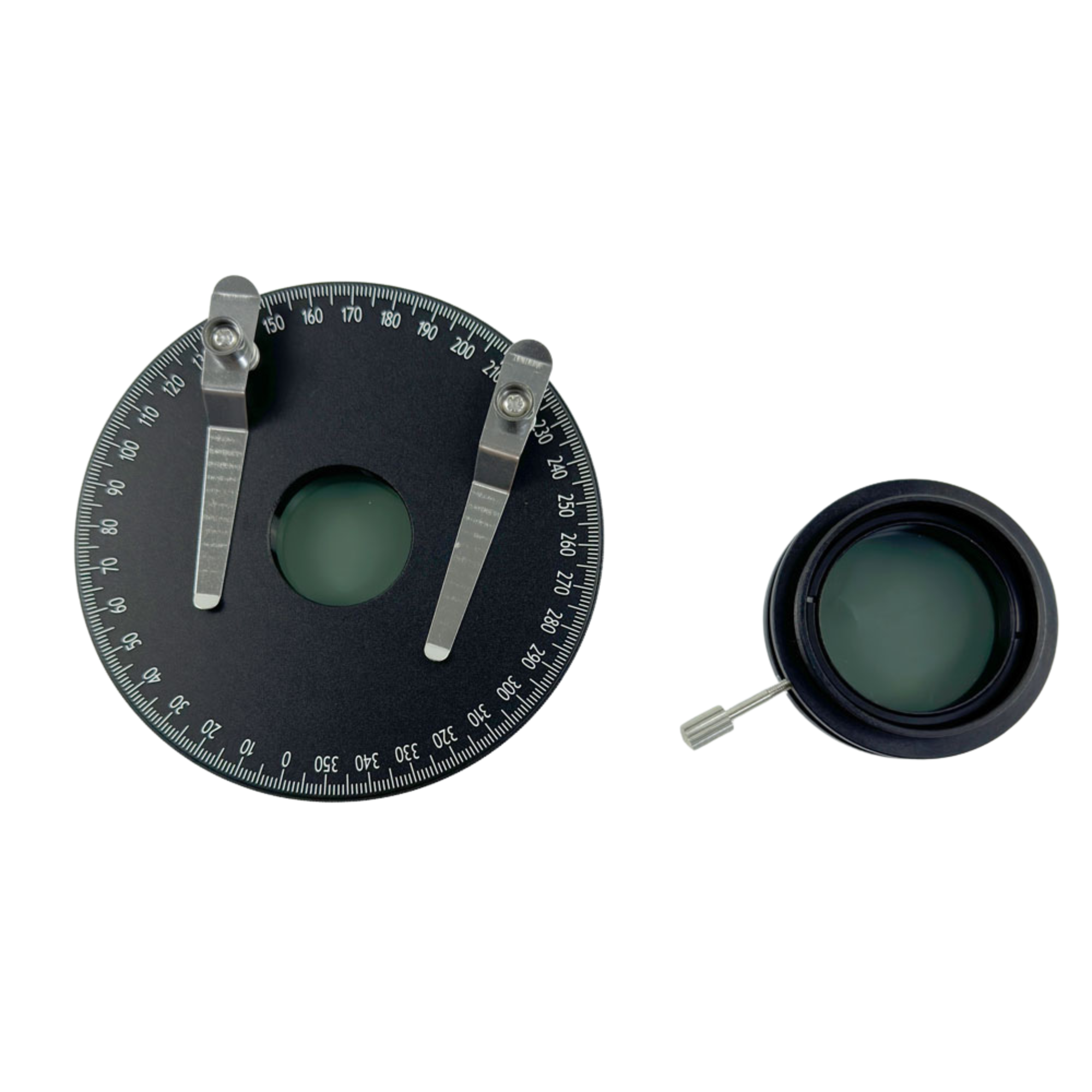 Set of polarization filters for stereo microscopes