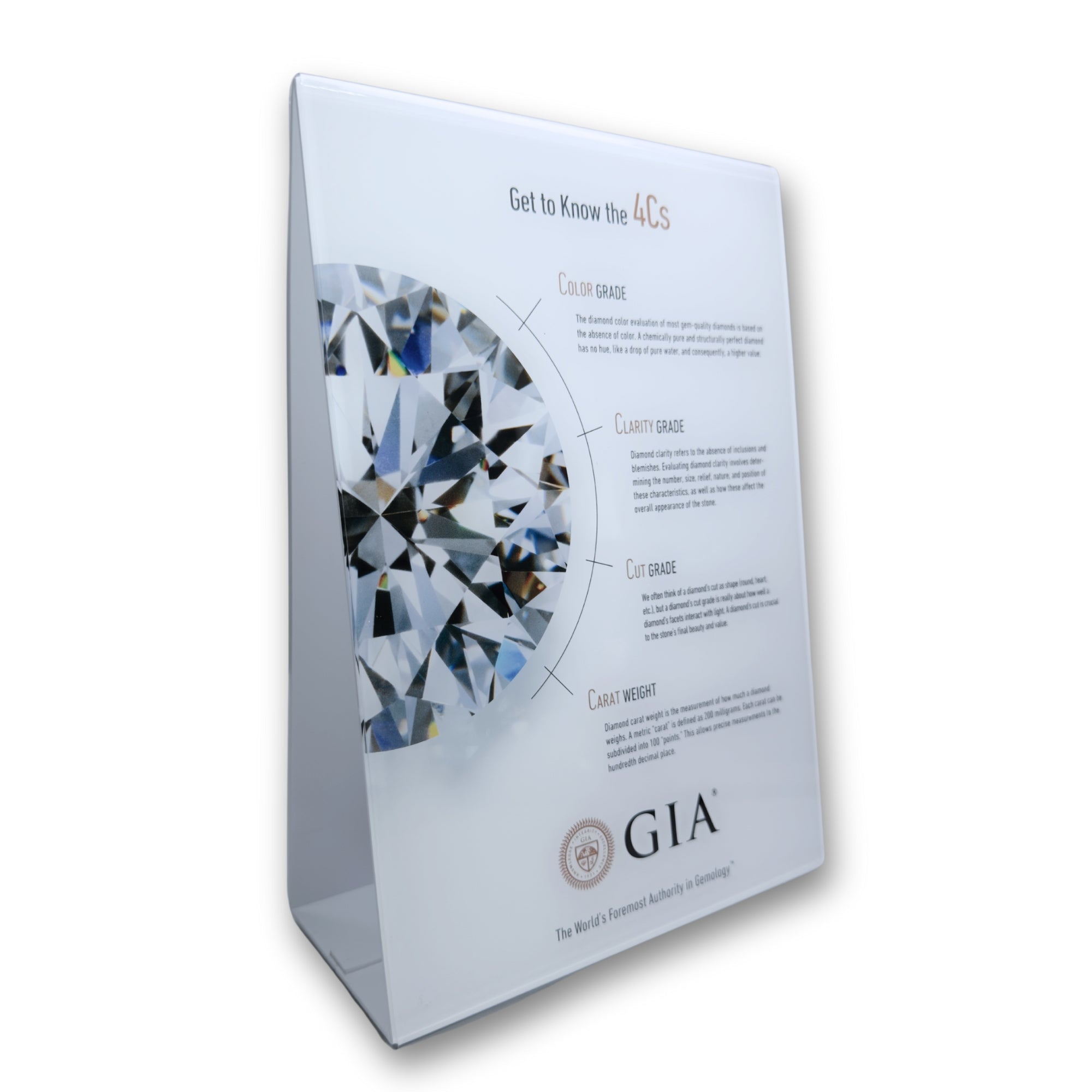 GIA 4Cs Interactive Counter Tool stand for stores and offices