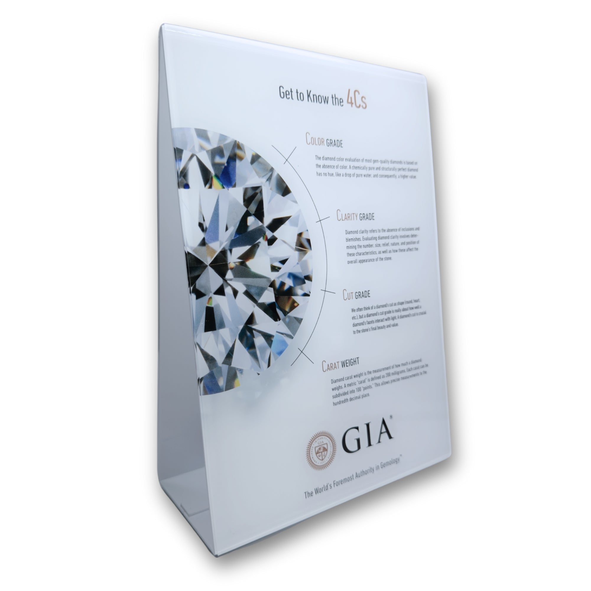 GIA 4Cs Interactive Counter Tool stand for stores and offices