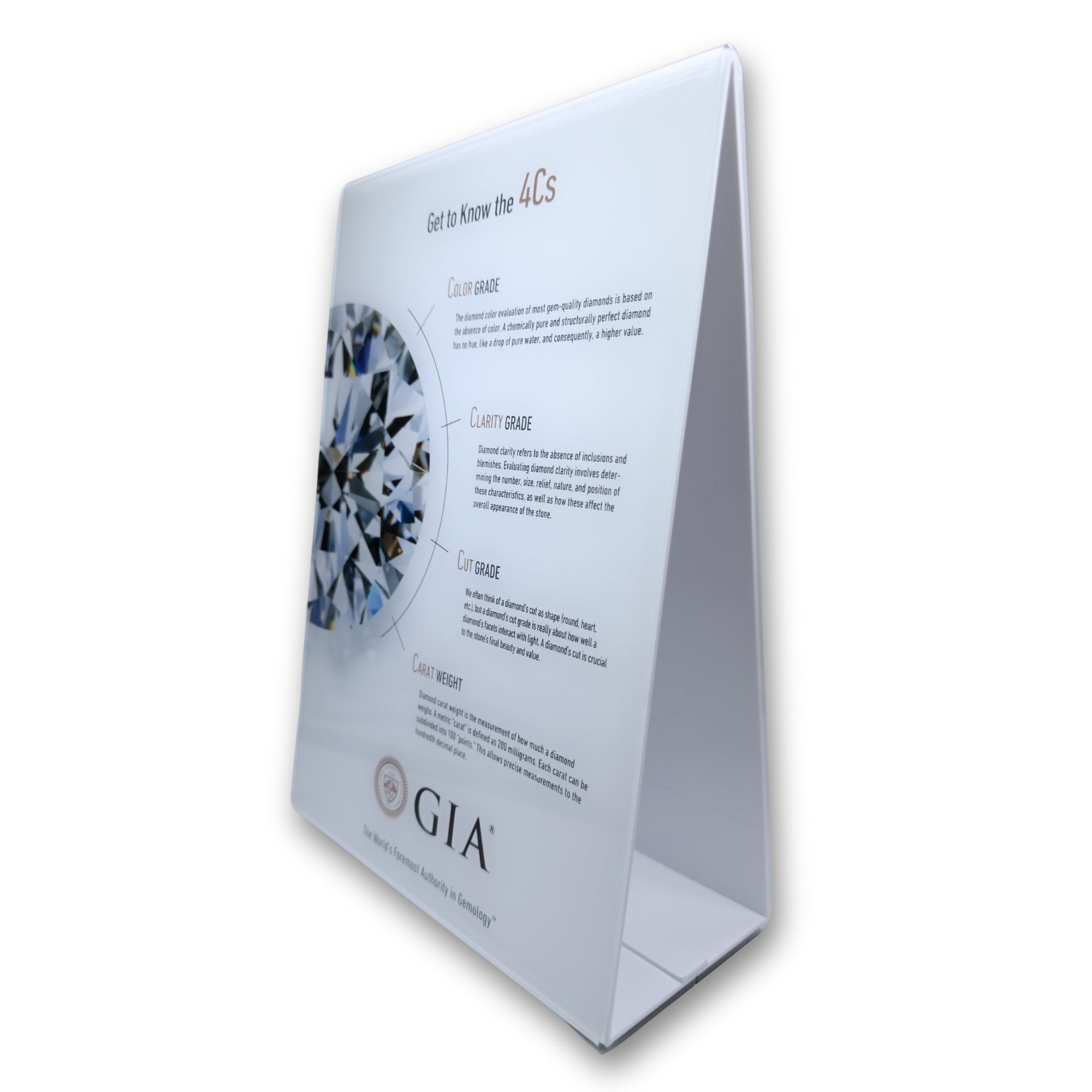 GIA 4Cs Interactive Counter Tool stand for stores and offices