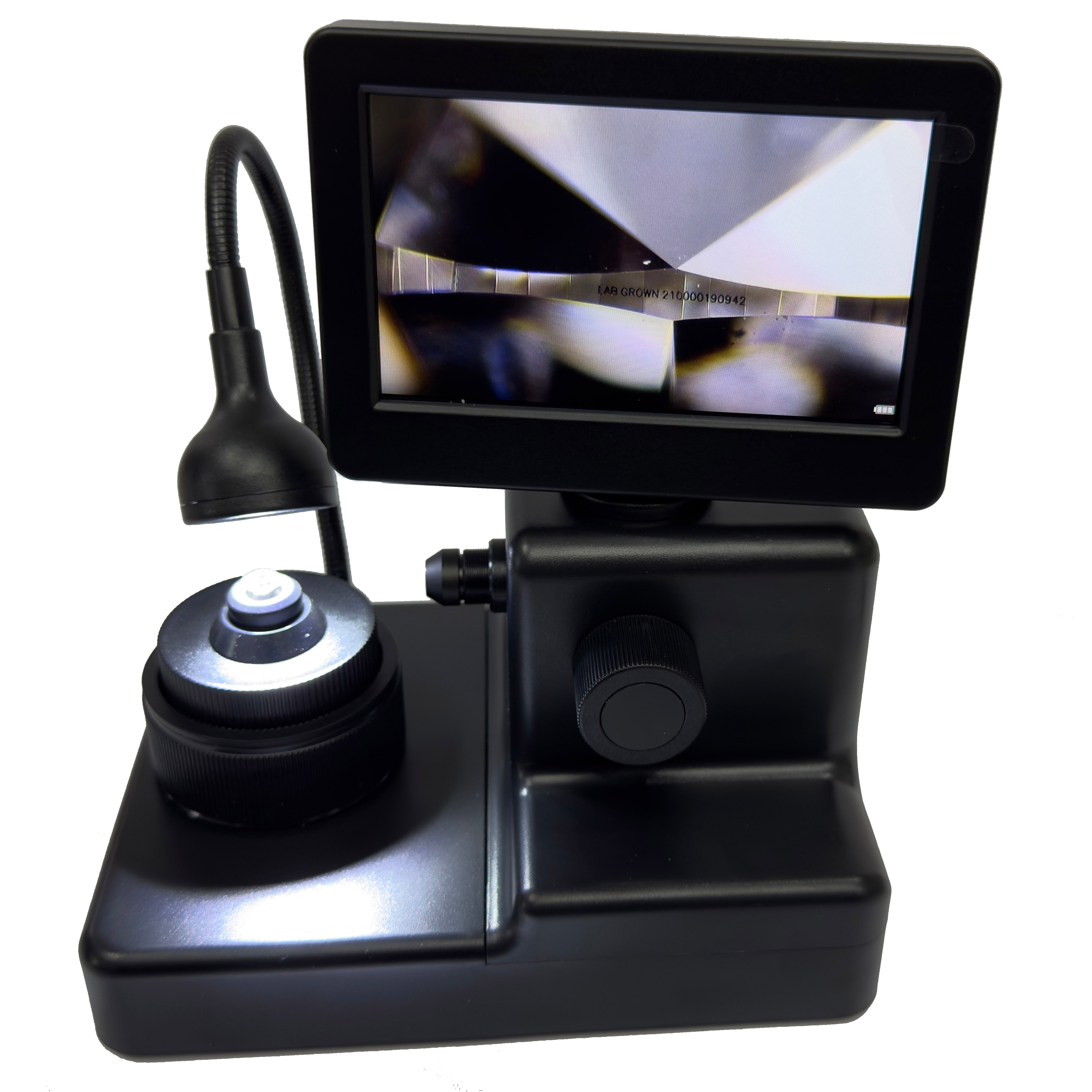 Digitalt mikroskop til visning af lasermærkning på diamant