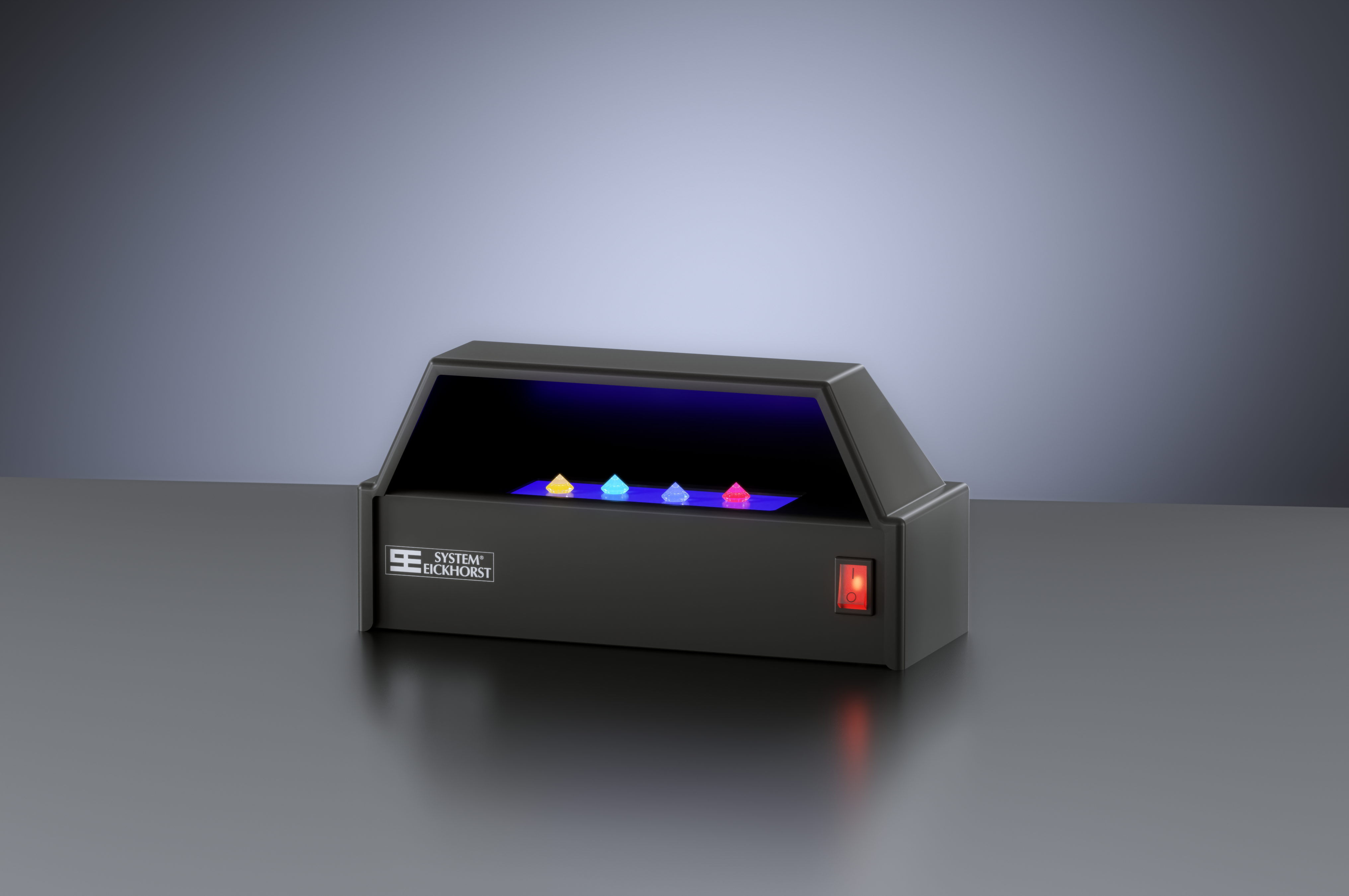 UV Colorscope LW light source from bottom illumination of gemstones